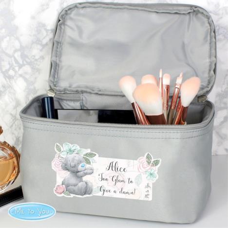 Personalised Me to You Floral Grey Make Up Wash Bag Extra Image 3